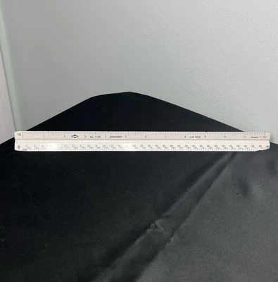 Alvin White Triangle Scale Ruler 12” Architect No. 11 Drafting Poland *Flaws* - Image 1 of 4