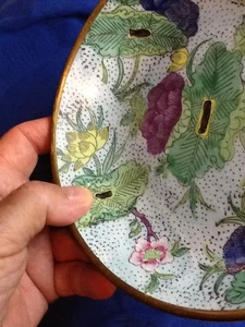 JAPANESE VINTAGE PORCELAIN WARE BOWL ENCASED IN BRASS, HONG KONG 022924C - Picture 1 of 10