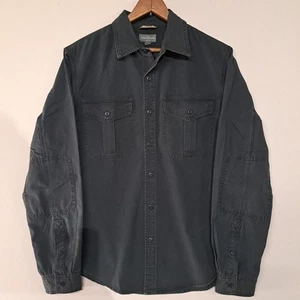 Mens L.L. Bean Signature Slim Fit Button Up Shirt Med Reg Gray 100% Cotton READ - Picture 1 of 10