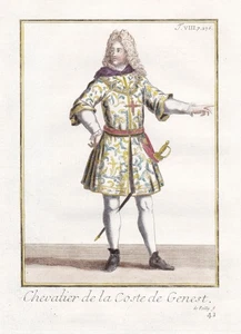 Broom-Cod Orden Ginsterblume Knight Costume Costumes Engraving 1790 295957 - Picture 1 of 1