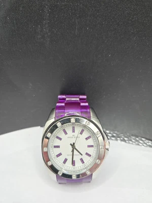 女士 Anne Klein 10/9667 紫色树脂白色表盘石英表  — 第 1/3 张图片