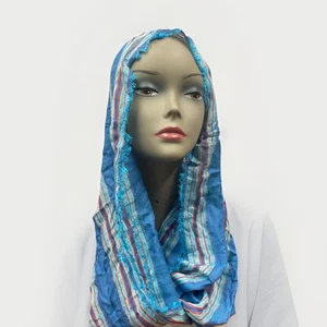 Damen Schal Infinity blau 21x34 cm - Bild 1 von 5