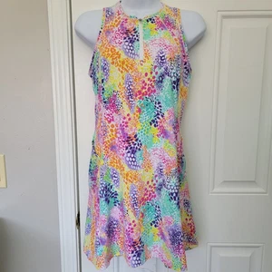 IBKUL 1/4 Zip Sleeveless Colorful Animal Print Tennis Pickleball Dress UPF Small - Picture 1 of 9