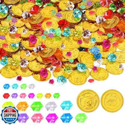 300 PIEZAS Decoraciones Pirata Halloween, 1.38 in x 1.38 in Moneda de Oro Foto 1 de 4