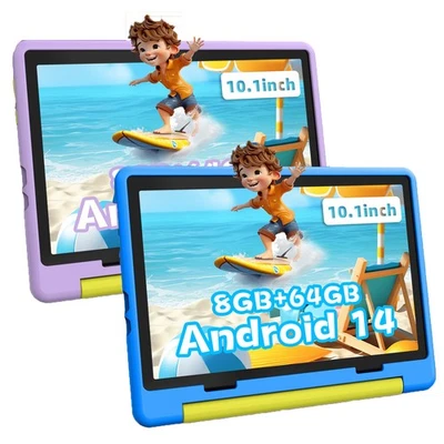 10 zoll Android 14 Kinder Octa Core 8GB+64GB 1280 x 800 IPS LCD Wi-Fi 6G Tablet - Bild 1 von 4