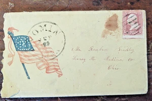 Fantastischer Einband Bürgerkrieg um 1863 wehende 35 Sterne Flagge Medaillon Konfiguration - Bild 1 von 1