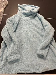 Lands End Sherpa Pullover 2X L blau Fleece Wasserfallausschnitt Langarm NEW OLD STOCK - Bild 1 von 9