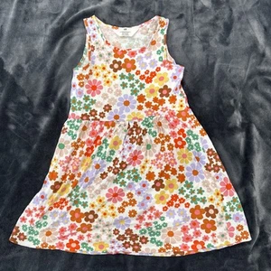 H&M Girls Cat Print Sleeveless Pull Over Casual Dresses Size 6X/7 - Picture 1 of 7