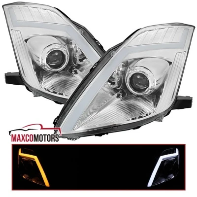 Projector Headlights Fits 2006-2009 350Z HID Switchback LED Sequential Strip L+R - Image 1 of 4