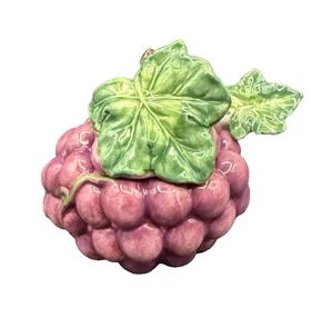 Fitz and Floyd Wine Country Grape Cluster Bunch Jam Jar with Spoon - Picture 1 of 15