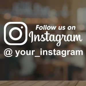 Instagram Sticker Decal Name Business Tag Shop Social Media Follow Us Door Sign - Picture 1 of 2