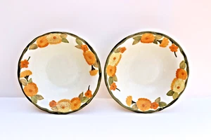 Lot of 2 Metlox Poppytrail Sculptured Zinnia Soup Bowls 7 1/4" - Picture 1 of 5