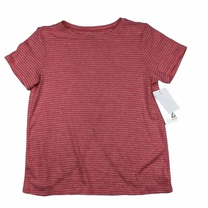 Z by Zella Girls Pink Stripe Top Criss Cross Back Short Sleeve Size XL (14/16) - Picture 1 of 4
