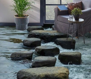 3D Stone Road River 53RAI96 Floor WallPaper Murals Wall Print Decal AJ WALL Fay - Picture 1 of 6