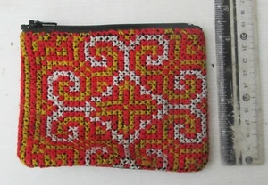 Vintage Hmong Hill Tribe Handmade Silk & Cotton Handbag Pouch - Picture 1 of 2