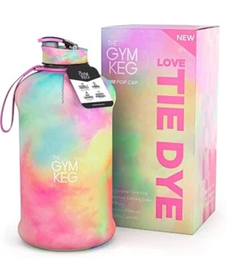 The Gym Keg Official Sports Water Bottle (2.2 L) Insulated Love Tie Dye