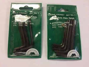 Holo Krom 56004 No.7 7-Piece Short Arm Hex Key Assortment, Lot of 2 Sets, USA - Picture 1 of 1