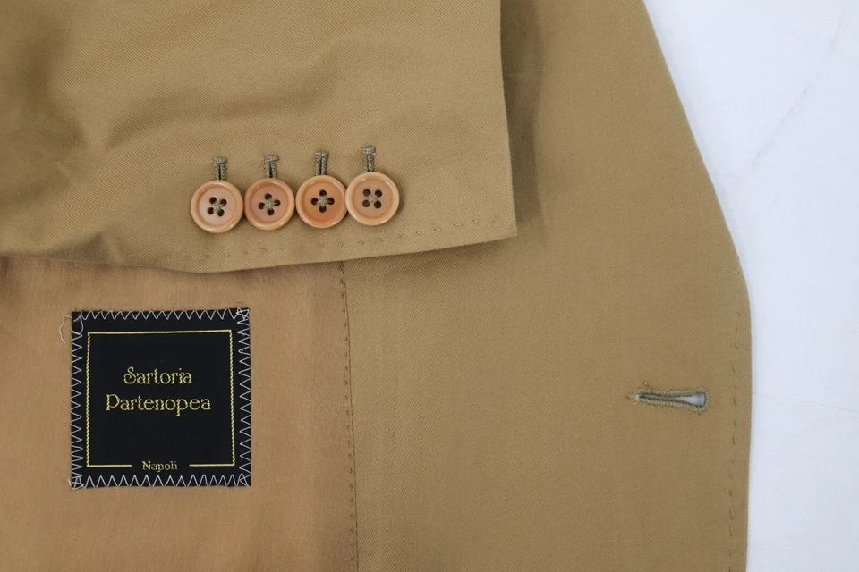 Sartoria partenopea sport coat mens 48 3 button half lined notch lapel cotton - Image 1 of 4