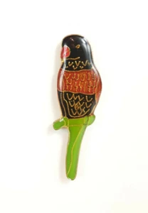 Parrot Psittacines Bird Vintage Pin from 80s Enamel Lapel Hat Tie Tac - Picture 1 of 6