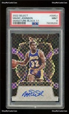 2022-23 ￼Panini Select Magic Johnson Black 1/1 Auto Lakers One Of One PSA 9