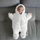 Newborn Infant Baby Boy Girl Hooded Cartoon Flannel Romper Jumpsuit Warm Clothes