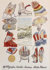 1980 Lake Placid Olympic Poster Artist: Don Nice.New never hung or framed. Mint