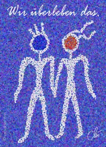 JACQUELINE DITT - Wir überleben das. Artcard Grafik Postkarte m.Kuvert - Imagen 1 de 3