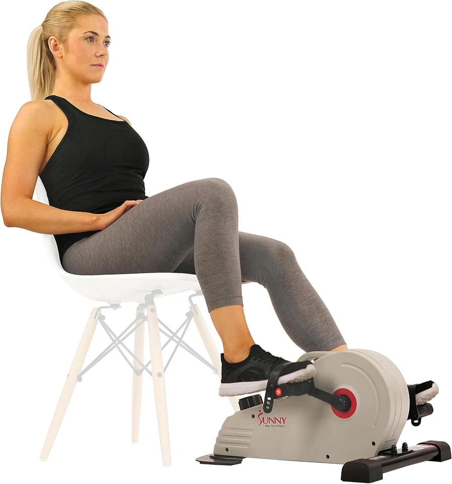 Sunny Health Fitness Under Desk Bike Pedal Exerciser Elliptical Sf-b0891 Grey