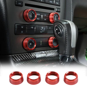 Air conditioner Switch Knob Cover Trim Decor Ring For Ford Mustang 2011-2014 Red - Bild 1 von 8