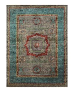 6x8 ft Blueish Gray Mamluk Afghan Hand Knotted Veg dyes Wool Medallion Rug - Picture 1 of 20