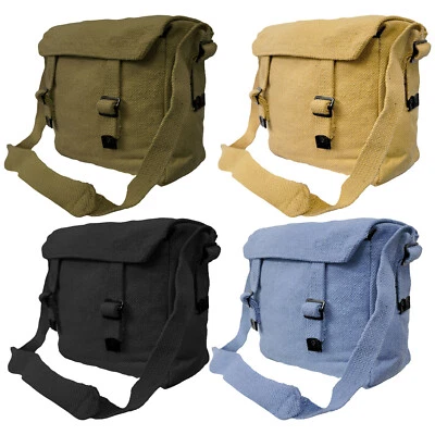 Canvas Shoulder Bag Vintage Army Military Style Haversack Work Tool Webbing Sack - Image 1 of 4