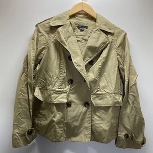 vince. Womens Trench Coat Jacket XS Brown Cream Long Sleeve Pockets Collared - Picture 1 of 21