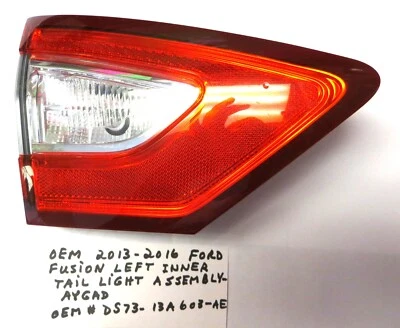 OEM 2013-2016 Ford Fusion Left Driver Side Inner Tail Lamp Light Assembly  AYGAD - Image 1 of 2