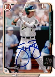 Skye Bolt Signed 2015 Bowman Draft card Oakland Athletics