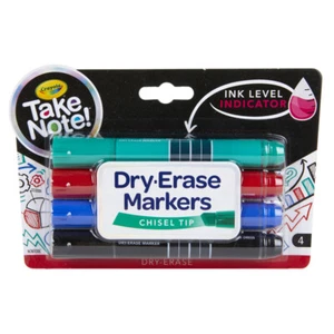 Crayola Take Note Chisel Tip Dry Erase Marker, Pack of 4 - Picture 1 of 1