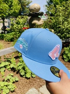New Era 59fifty -Red Sox Hat Size 7 5/8 Cotton Candy Pack Fitted Pink Under Brim - Picture 1 of 6