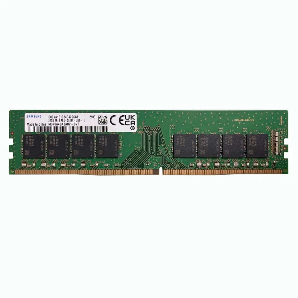 Samsung 32GB 2RX8 PC4-2933Y DDR4 23400MHz 288Pin UDIMM Desktop Memory RAM - Image 1 of 1
