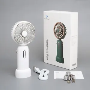 Portable Rechargeable Handheld Fan - Small Quiet Personal Cooler Powered Desk - Picture 1 of 6