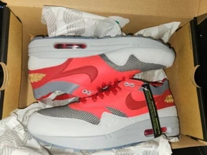 Size 10 - Nike Air Max 1 x CLOT Kiss Of Death - Solar Red 2021 - Picture 1 of 1