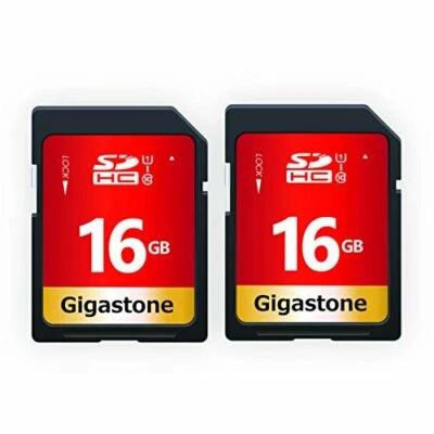 Gigastone 16GB SD Card 2-Pack, Memory Card for Cameras Full HD Video SDHC U1 C10 - Image 1 of 4