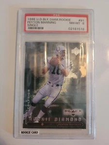1998 Black Diamond Peyton Manning Rookie Card RC #91 PSA 8 - Picture 1 of 2
