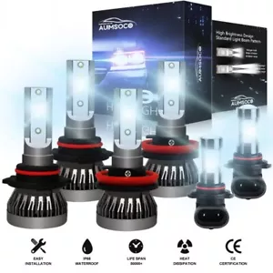 For Ford F 150 2015-2023 10000K Front LED Headlight High/Low Beam+Fog Light Bulb - Picture 1 of 12