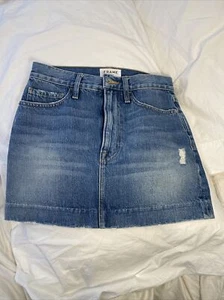 FRAME Mini Jeansrock Le Mini Blindstich Jeansrock - Kildare Wash - Größe 25 - Bild 1 von 8