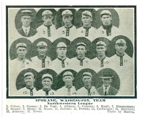 1912 SPOKANE INDIANS 8X10 TEAM PHOTO NORTHWEST LEAGUE BASEBALL ZIMMERMAN - Picture 1 of 1
