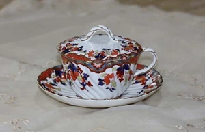 RARE BISHOP & STONIER CHOCOLATE CUP & SAUCER WITH LID c.1880 IMARI DESIGN af - Bild 1 von 24