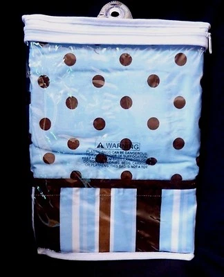 Cenefa de ventana con tapa de lengüeta 53 x 15 rayas de lunares azul marrón por tendencia Foto 1 de 4