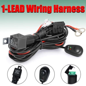 Wiring Harness Kit for LED Work Light Bar Pods 12V ON/OFF Rock Switch Relay Loom - Picture 1 of 13