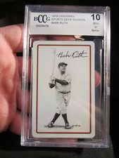 1978 BABE RUTH LANDSMAN SPORTS DECK BASEBALL CARD BCCG GRADED 10 BBA-13