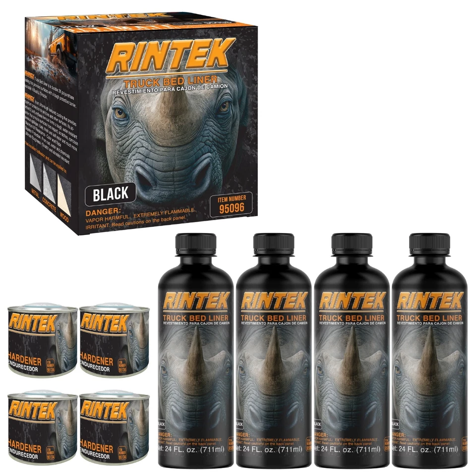 Rintek Black 1 Gallon Urethane Spray-On Truck Bed Liner Kit - (95096) - Image 1 of 4