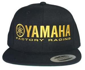 YAMAHA FACTORY RACING hat cap flat bill snapback black yellow - Picture 1 of 2
